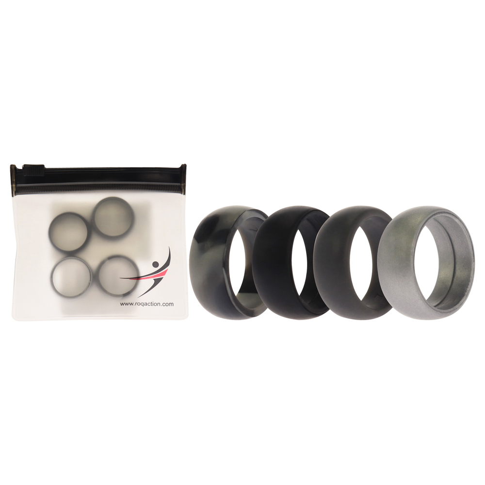 Silicone Wedding Ring - Black-Camo by ROQ for Men - 4 x 7 mm Ring